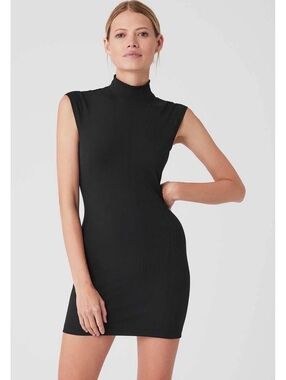 NWT Alo Yoga Run It Black Dress Mock Turtleneck Skirt Sleeveless